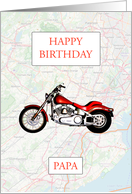 Papa Birthday with Map and Motorbike card