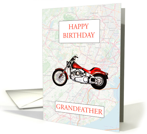 Grandfather Birthday with Map and Motorbike card (1633034)