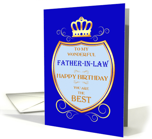 Father-in-law Birthday with Shield card (1633960)