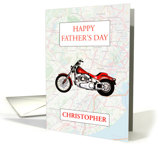 Add a Name Father's Day with Map and Motorbike card (1636928)