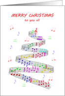 To You All Sheet Music with a Stave Christmas card