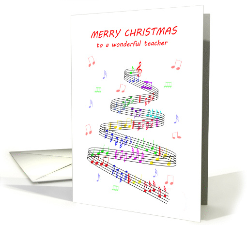 Teacher Sheet Music with a Stave Christmas card (1646160)