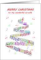 Ex Wife Sheet Music with a Stave Christmas card