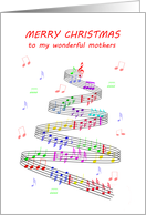 My Two Mothers Sheet Music with a Stave Christmas card