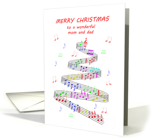 Mom and Dad Sheet Music with a Stave Christmas card (1646666)