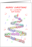 Half Brother Sheet Music with a Stave Christmas card