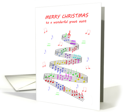 Great Aunt Sheet Music with a Stave Christmas card (1646688)