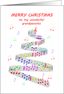 Grandparents Sheet Music with a Stave Christmas card