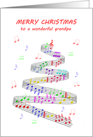 Grandpa Sheet Music with a Stave Christmas card