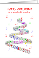 Grandma Sheet Music with a Stave Christmas card