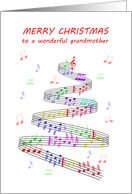 Grandmother Sheet Music with a Stave Christmas card