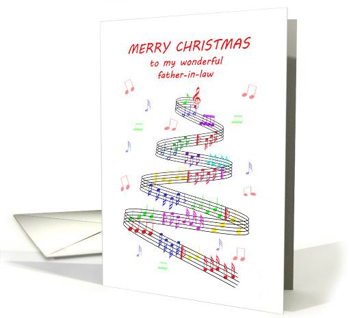 Father in Law Sheet Music with a Stave Christmas card (1647394)
