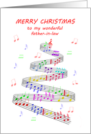 Father in Law Sheet Music with a Stave Christmas card