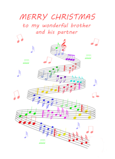 Brother and His Partner Sheet Music with a Stave Christmas