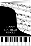 Uncle Piano and Music Birthday card