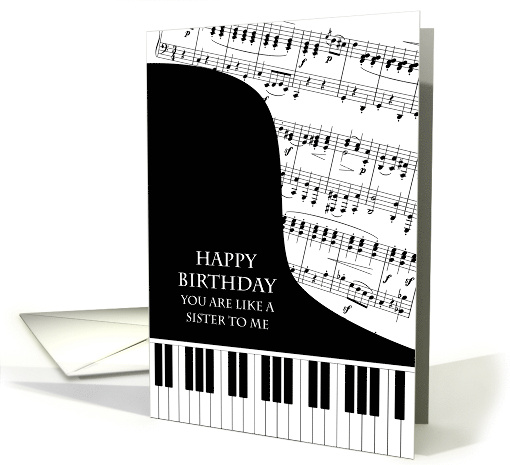 Like a Sister Piano and Music Birthday card (1648612)