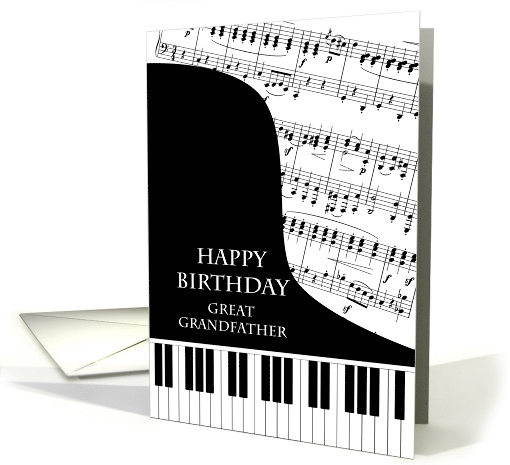 Great Grandfather Piano and Music Birthday card (1648634)