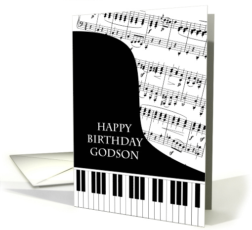 Godson Piano and Music Birthday card (1648668)