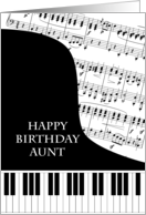 Aunt Piano and Music Birthday card