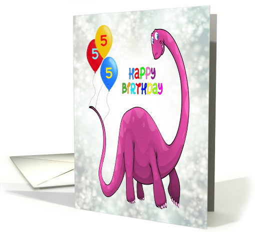 5th Birthday Dinosaur and Ballons card (1651166)