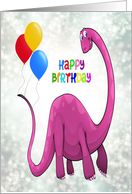 Birthday Dinosaur and Ballons card