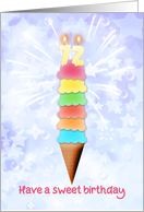 72nd Birthday Giant Ice Cream card