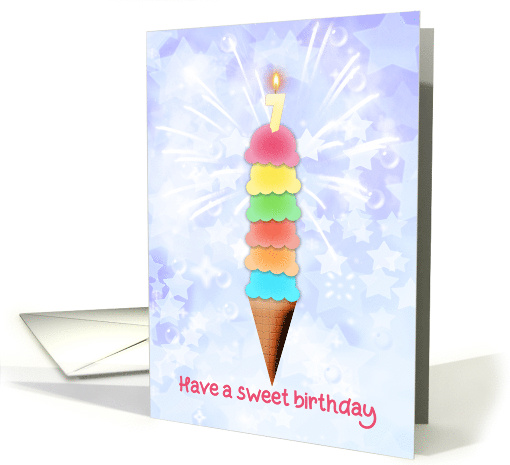 7th Birthday Giant Ice Cream card (1655044)