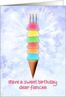 Fiancee Birthday Giant Ice Cream card