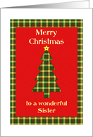 Sister Tartan Christmas Tree card