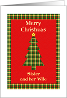 Sister and her Wife Tartan Christmas Tree card