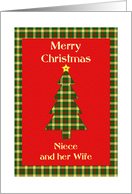 Niece and her Wife Tartan Christmas Tree card