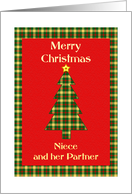 Niece and her Partner Tartan Christmas Tree card