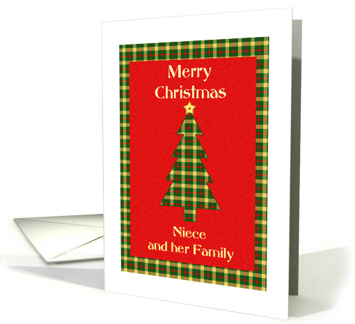Niece and her Family Tartan Christmas Tree card (1656622)