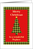 Nephew Tartan Christmas Tree card