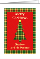 Nephew and his Partner Tartan Christmas Tree card