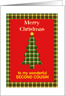 Customize for Any Relation Tartan Christmas Tree card