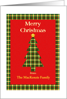 Add A Name Tartan Christmas Tree card