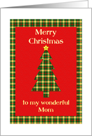 Mom Tartan Christmas Tree card