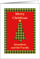 Grandson and his Family Tartan Christmas Tree card
