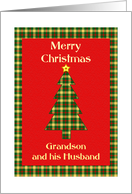 Grandson and his Husband Tartan Christmas Tree card