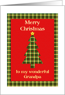 Grandpa Tartan Christmas Tree card