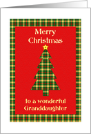 Granddaughter Tartan Christmas Tree card