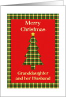 Granddaughter and her Husband Tartan Christmas Tree card