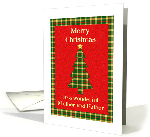 Mother and Father Tartan Christmas Tree card (1656708)