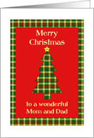 Mom and Dad Tartan Christmas Tree card
