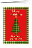 Daughter and her Wife Tartan Christmas Tree card