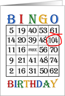 104th Birthday Bingo