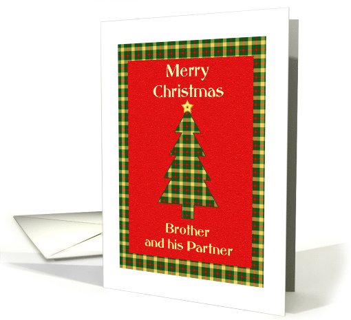 Brother and his Partner Tartan Christmas Tree card (1656838)
