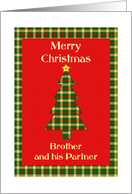 Brother and his Partner Tartan Christmas Tree card