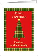 Brother and his Family Tartan Christmas Tree card